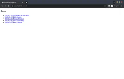 記事一覧ページの生成結果