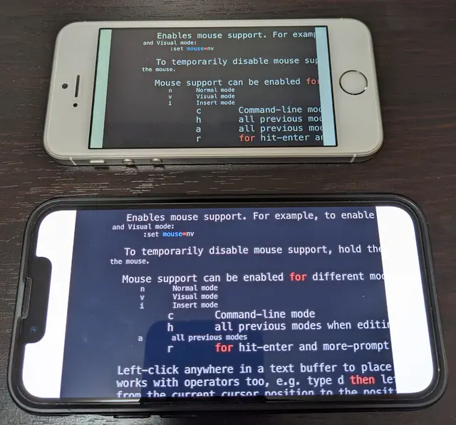 iPhone でコードブロックの表示が崩れている画像